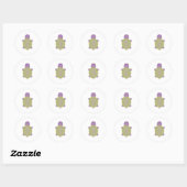 Sticker Rond Tortue violette et verte (Feuille)