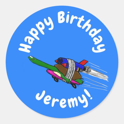 Sticker Rond Tortue volante (Devant)