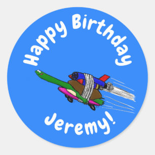 Sticker Rond Tortue volante