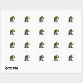 Sticker Rond Tortue zombie (Feuille)
