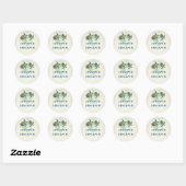 Sticker Rond Tortues de mer Mariage balnéaire tropical (Feuille)