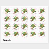 Sticker Rond Tortues melontades interdites ! (Feuille)
