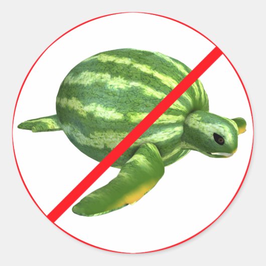Sticker Rond Tortues melontades interdites ! (Devant)