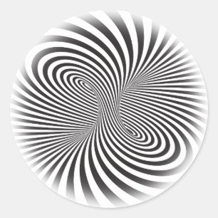 Sticker Rond Torus rayé. illusion optique de mouvement sans fin