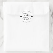Sticker Rond Toss Me Confetti Mariage Favor Script Coeur (Sac)