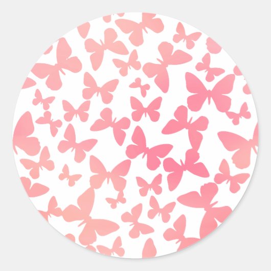 Sticker Rond Toss papillon (Pêche) (Devant)