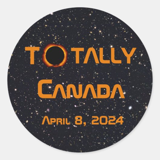 Sticker Rond Total Canada 2024 Éclipse solaire (Devant)