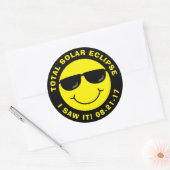 Sticker Rond Total de la face du Cool d'éclipse solaire (Enveloppe)