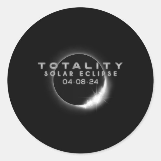 Sticker Rond Total Éclipse Solaire 04.08.2024 Totalité 2 (Devant)