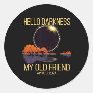 Sticker Rond Total Éclipse Solaire 04.08.24 Bonjour Ténèbres Mo