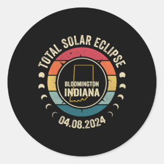 Sticker Rond Total Éclipse solaire 2024 04.08.24