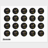 Sticker Rond Total Éclipse Solaire 2024 Mignons Éclipse Solaire (Feuille)