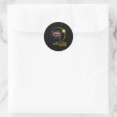 Sticker Rond Total Éclipse Solaire 2024 Mignons Éclipse Solaire (Sac)
