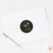 Sticker Rond Total Éclipse Solaire 2024 Mignons Éclipse Solaire (Enveloppe)