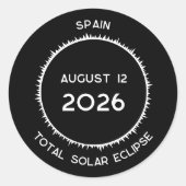 Sticker Rond Total Éclipse Solaire 2026 Espagne (Devant)