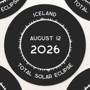 Sticker Rond Total Éclipse solaire 2026 Islande