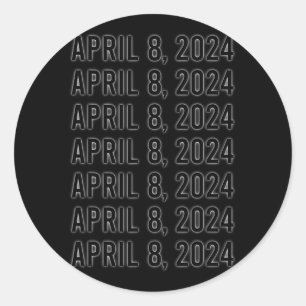 Sticker Rond Total Éclipse Solaire 8 avril 2024 Totalité