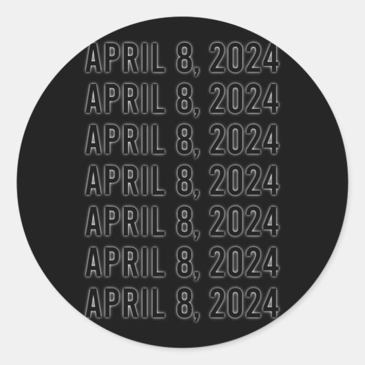 Sticker Rond Total Éclipse Solaire 8 avril 2024 Totalité (Devant)