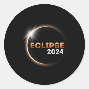 Sticker Rond Total Éclipse Solaire Avril 8 2024 Pour Garçons Fi