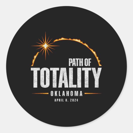 Sticker Rond Total Eclipse solaire Oklahoma - Total Eclipse 202 (Devant)
