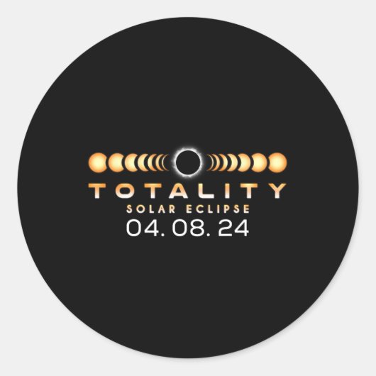 Sticker Rond Total Éclipse Solaire Printemps 04.08.2024 Totalit (Devant)