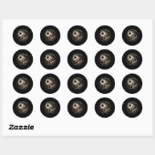 Sticker Rond Total Éclipse Solaire Squatchclipse Bigfoot Sasqua (Feuille)