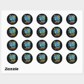Sticker Rond Total Solaire Eclipse 2024 Elyria Ohio Starry Nigh (Feuille)