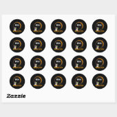 Sticker Rond Total Solaire Eclipse 2024 Fun Chat Dit Bruh Mème (Feuille)