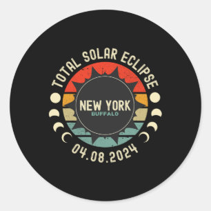 Sticker Rond Total Solaire Eclipse 2024 New York