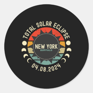 Sticker Rond Total Solaire Eclipse 2024 New York