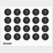 Sticker Rond Total Solaire Eclipse 2024 Totalement Western Texa (Feuille)