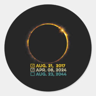 Sticker Rond Total Solaire Eclipse 2024 Totalité Liste de contr