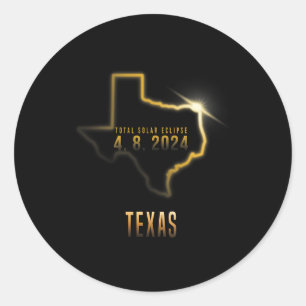 Sticker Rond Total Solaire Eclipse 4.08.2024 Texas