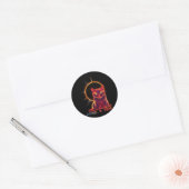 Sticker Rond Total Solaire Eclipse Chat 8 avril 2024 Astronomy  (Enveloppe)