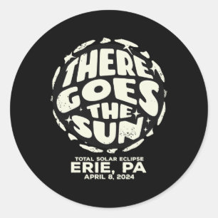 Sticker Rond Total Solaire Eclipse Erie Pa Avril 8 2024 Il Y A