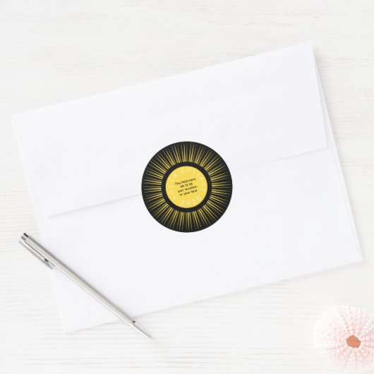 Sticker Rond Total solar eclipse 2026 your name personalized (Enveloppe)
