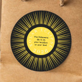 Sticker Rond Total solar eclipse 2026 your name personalized