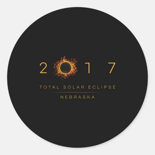 Sticker Rond Total Solar Eclipse Nebraska 2017 (Devant)