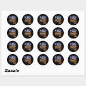 Sticker Rond Total Solar Eclipse Texas Farm Totalité 8 avril (Feuille)