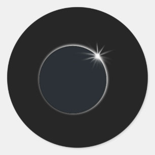 Sticker Rond Total Solar Eclipse US American Flag Totalité 04,0