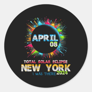 Sticker Rond Total total couleur de l'éclipse solaire New York