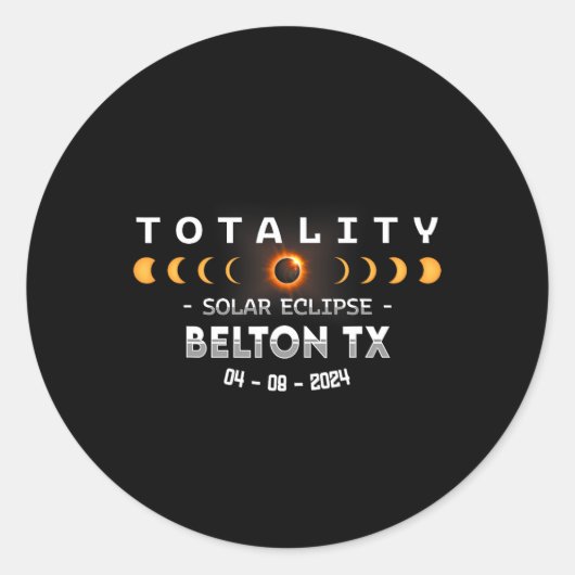 Sticker Rond Total Tx Éclipse Solaire 2024 (Devant)