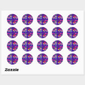 Sticker Rond Totalement 80 Violet Collage (Feuille)