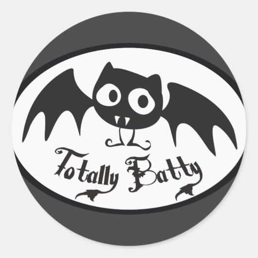 Sticker Rond Totalement Batty (Devant)