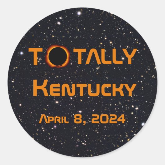 Sticker Rond Totalement Kentucky 2024 Éclipse solaire (Devant)