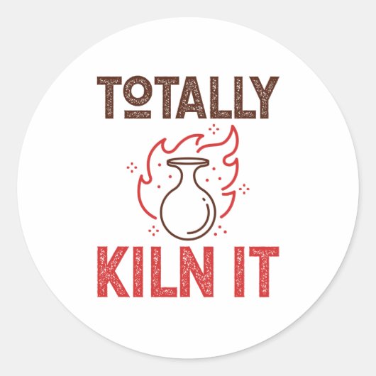 Sticker Rond Totalement Kiln It Pottery Céramiques Pots en Argi (Devant)