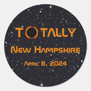 Sticker Rond Totalement New Hampshire 2024 Solar Eclipse