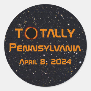 Sticker Rond Totalement Pennsylvanie 2024 Solar Eclipse