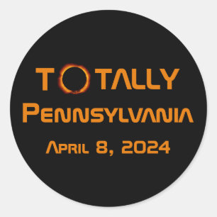 Sticker Rond Totalement Pennsylvanie 2024 Solar Eclipse