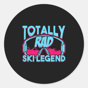 Sticker Rond Totalement Rad Ski Legend Retro Vintage 80s 90s Sk